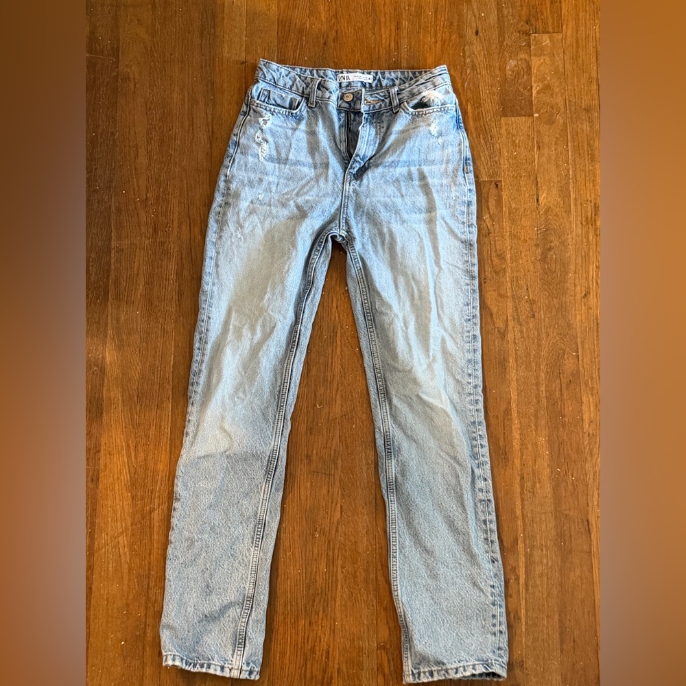 Zara Faded Blue Denim Jeans
